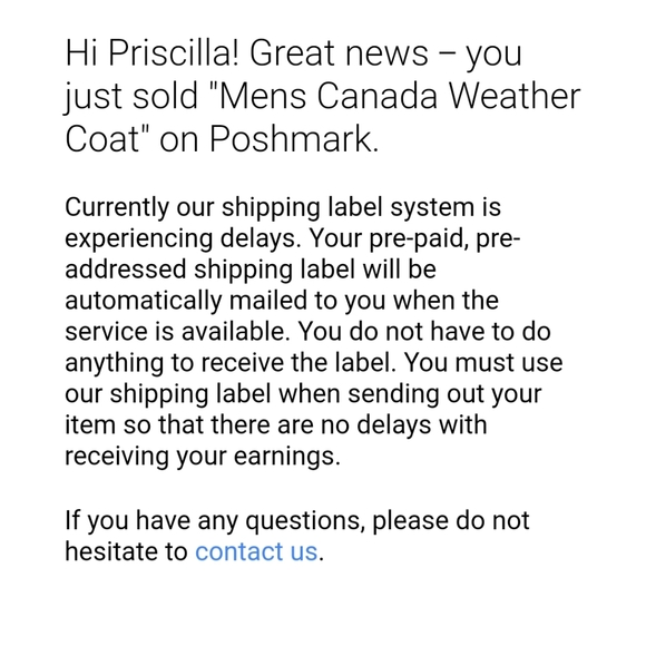 SOLD- Mens Canada Weather Coat - Picture 6 of 6